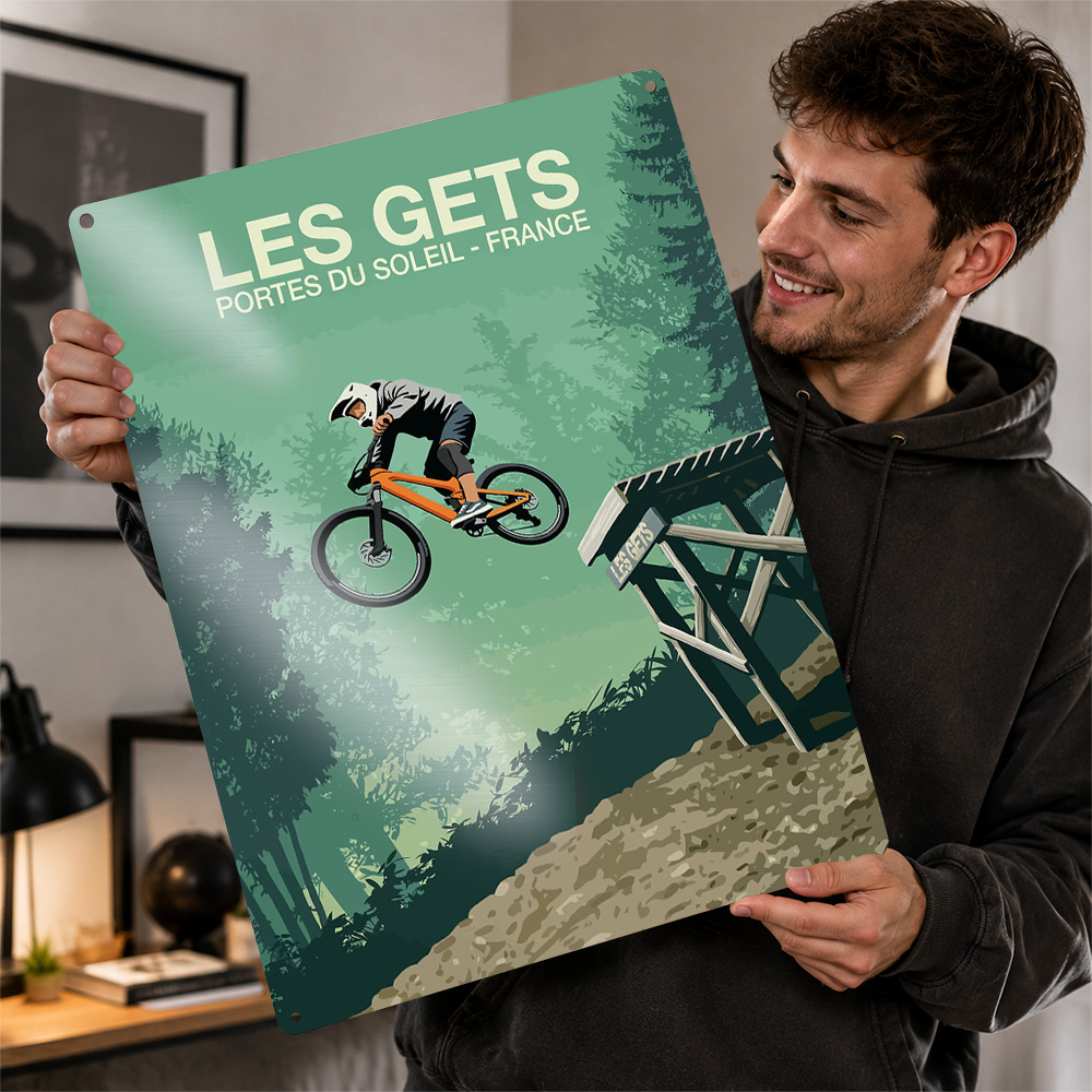 Mountain Biking Europe - Les Gets Mountain Bike Jump Printed